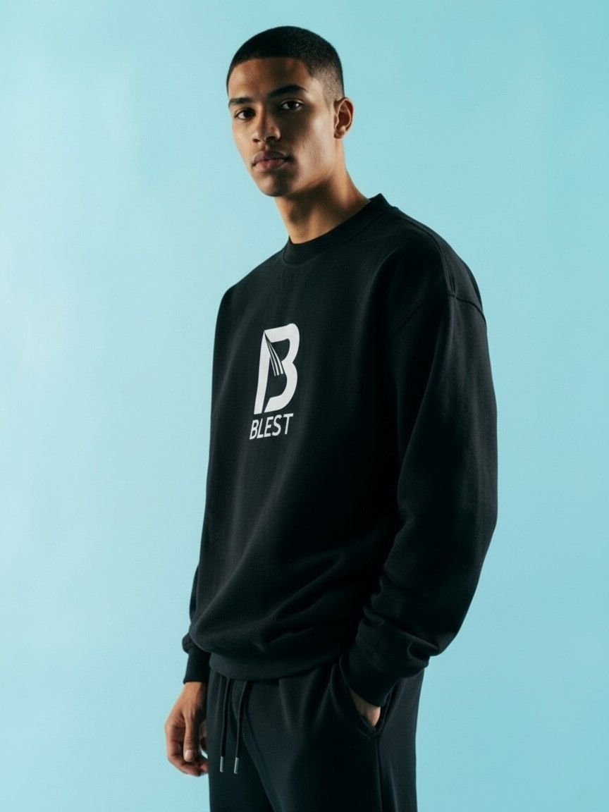 Blest Native Black Sweatshirt - Front Side View
